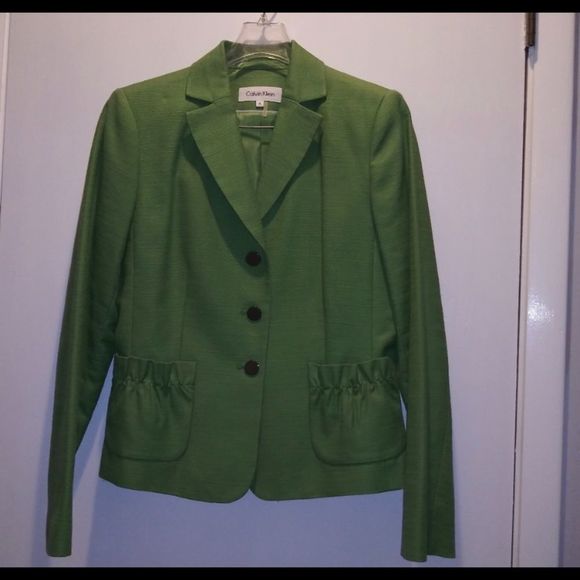Calvin Klein Jacket Suit Blazer, Spring Green NWOT Size 6 - Picture 1 of 3